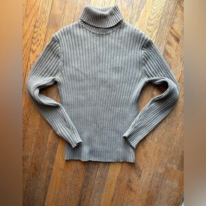 Brown Ribbed 100% Cotton 90s Old Navy Turtleneck Sweater size Medium